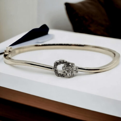 925 Sterling Silver Curve Shaped Bracelet