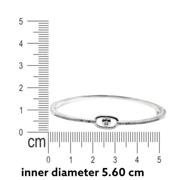 925 Silver Zircon Heart Bracelet measuring size