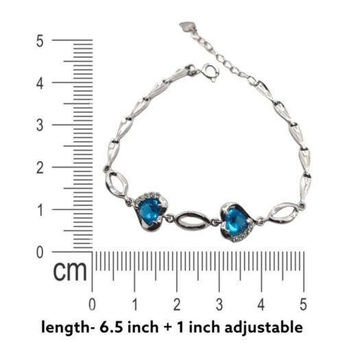 Silver Heart Diamond Bracelet Measuring