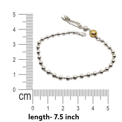 Silver Beads Ball Bracelet Measuring