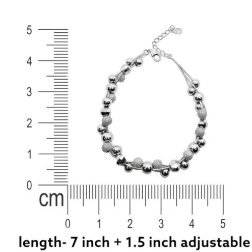Silver Beaded Style Partywear Bracelet Measuring