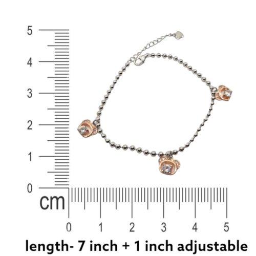 Silver Dual Tone Charm Bracelet Measuring