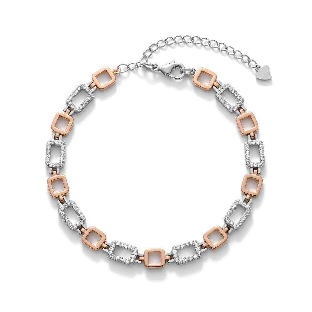 LTBR196 Designer Silver Bracelet for Women – Rectangle Link