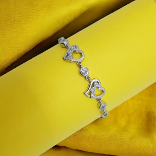 Silver Twin Heart Bracelet