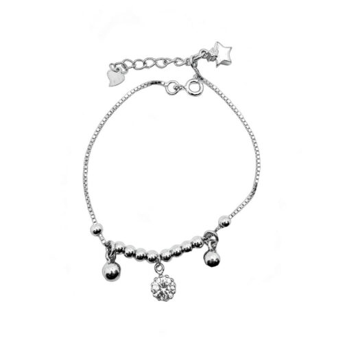 Silver Solitaire Charms Bracelet