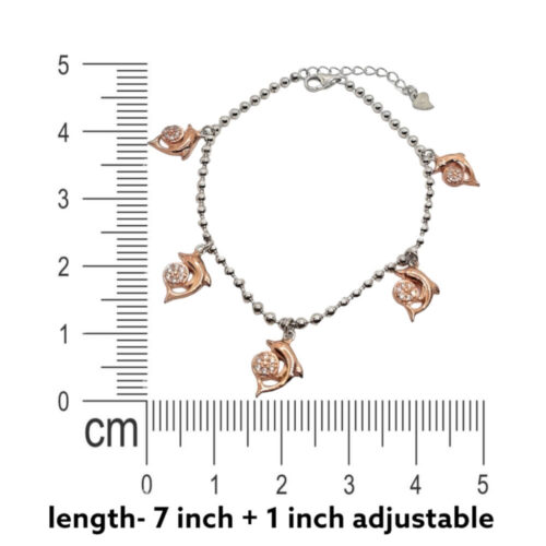 Silver Fish Charm Bracelet Measuring