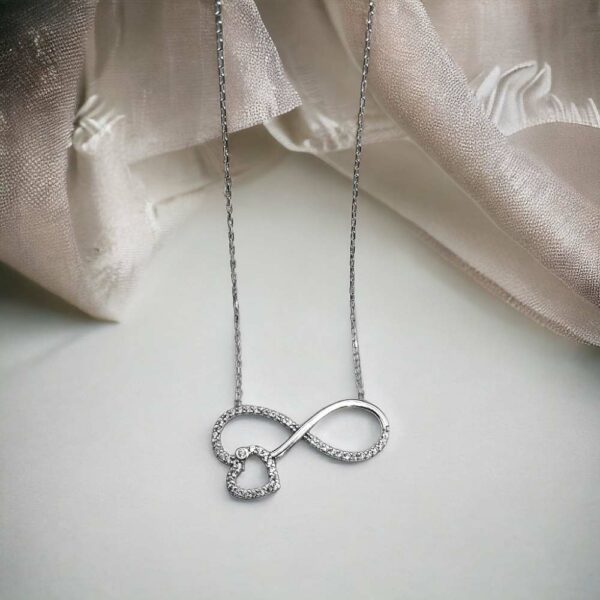 Silver Infinity Heart Necklace