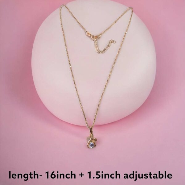 Silver Solitaire Rose Gold Necklace Length