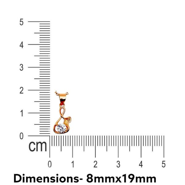 Silver Solitaire Rose Gold Necklace Pendant Size