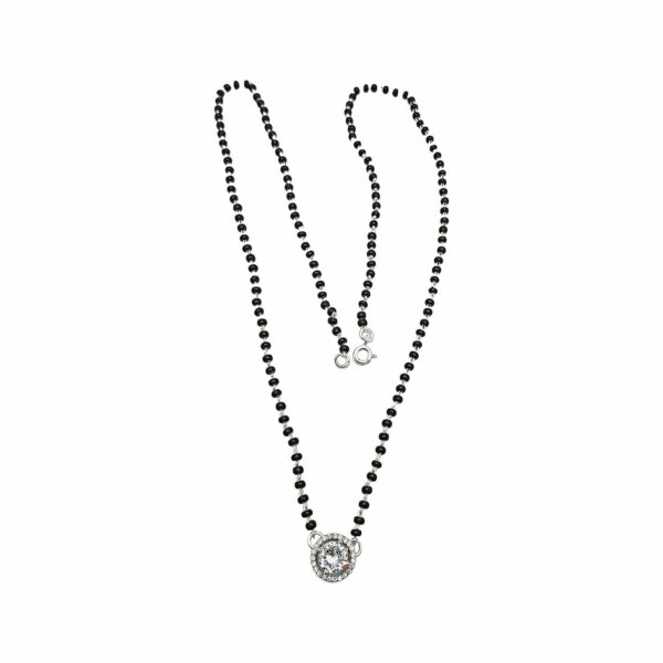 Silver Solitaire Round Mangalsutra