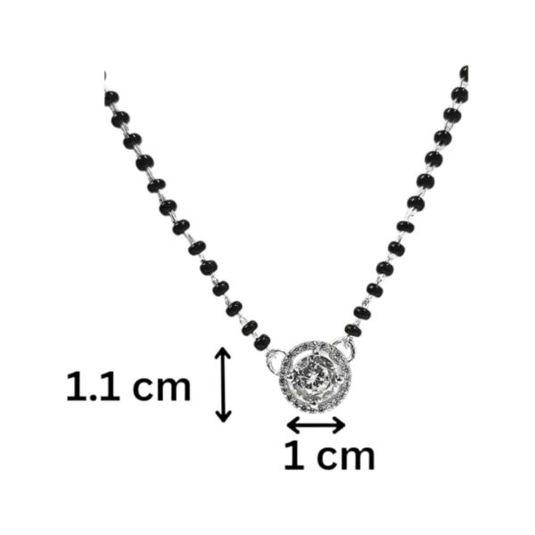 Silver Solitaire Round Mangalsutra