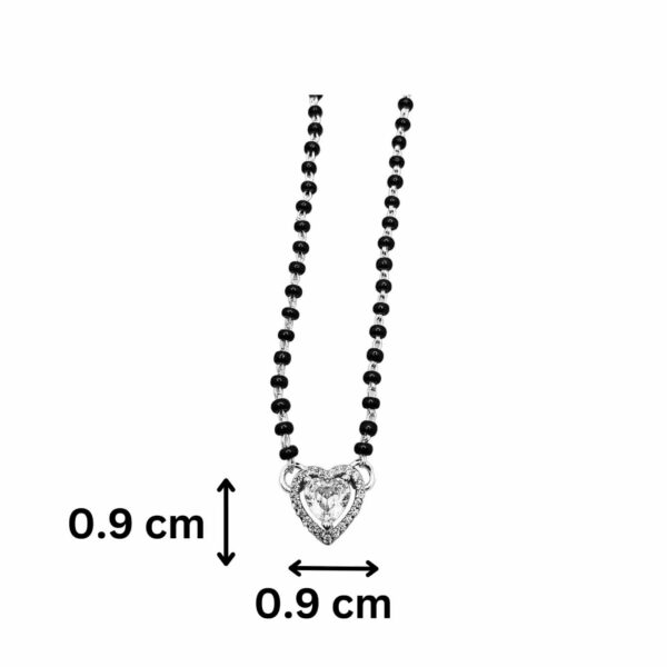 Silver Solitaire Heart Mangalsutra measuring