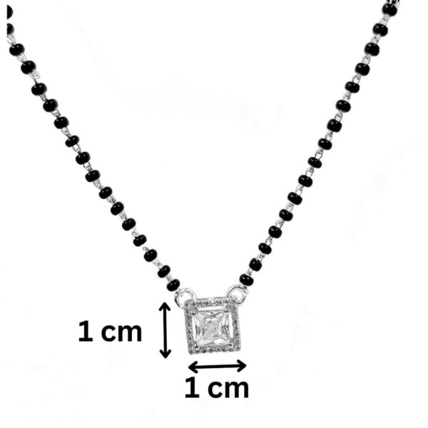 Silver Solitaire Square Mangalsutra Measuring