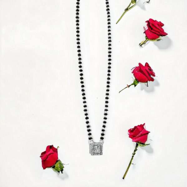 Silver Solitaire Square Mangalsutra