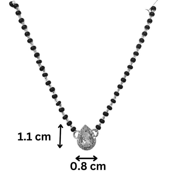 Silver Tear Drop Mangalsutra Pendant Size