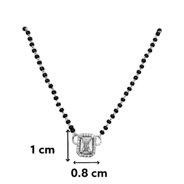 Silver Solitaire Oblong Mangalsutra Measuring