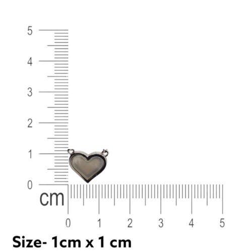 925 Silver MOP Heart Necklace pendant size