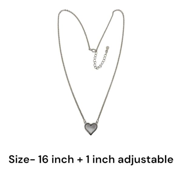925 Silver MOP Heart Necklace length