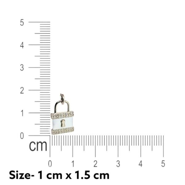 925 Silver Lock Pendant Necklace pendant size