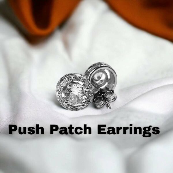 Silver Solitaire Halo Mangalsutra Earrings