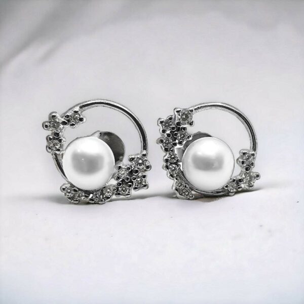 Diamond with Pearl Earrings
