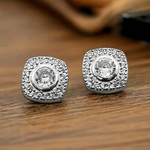 Princess Cut 925 Silver Earrings