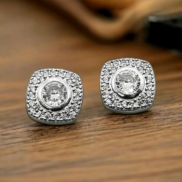 Princess Cut 925 Silver Earrings