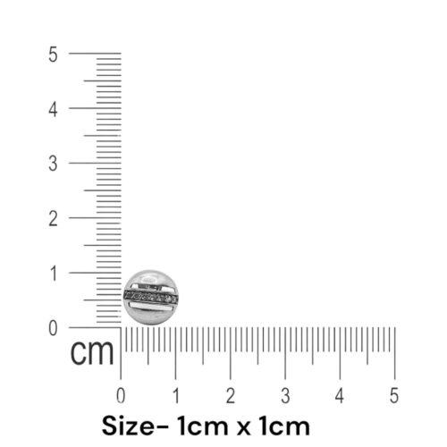 925 Round Screw Back Earrings Size chart