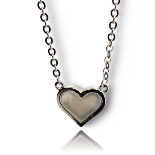 925 Silver MOP Heart Necklace
