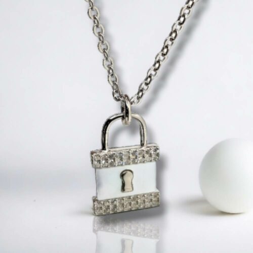 925 Silver Lock Pendant Necklace