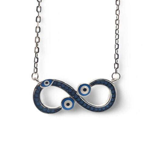Silver Infinity Evil eye Necklace