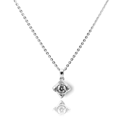 Silver Single Diamond Necklace