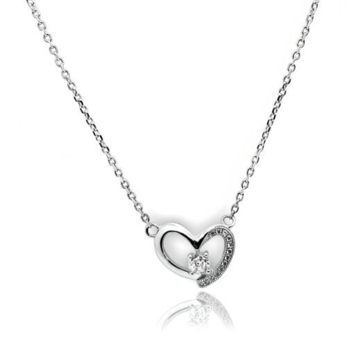Silver Heart Chain Necklace