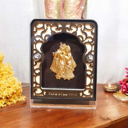 radha krishna gold frame
