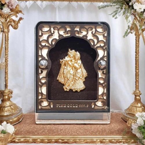 radha krishna gold frame