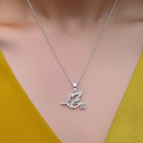 Silver Krishna Pendant in girl neck