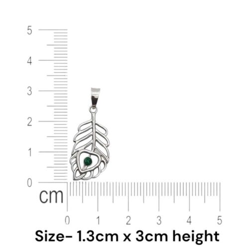 Krishna Mor Pankh Silver pendant size