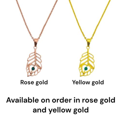 Krishna Mor Pankh Silver Necklace available on rose gold and yellow gold