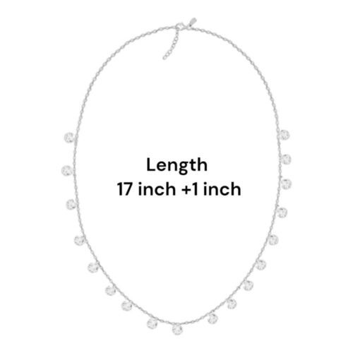 17 inch plus 1 inch extender silver queen necklace