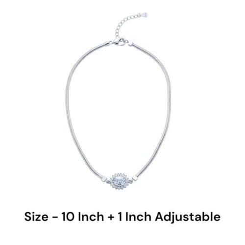 Crystal Pendant Silver Anklet Design size details