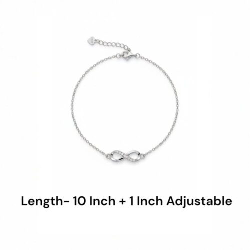 925 Infinity Anklet Silver for Women size details