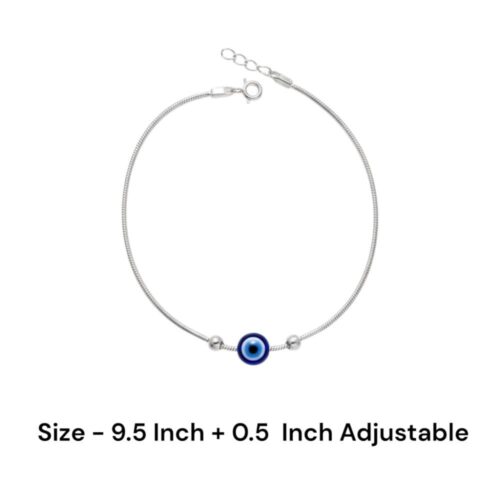 925 silver evil eye anklet Size