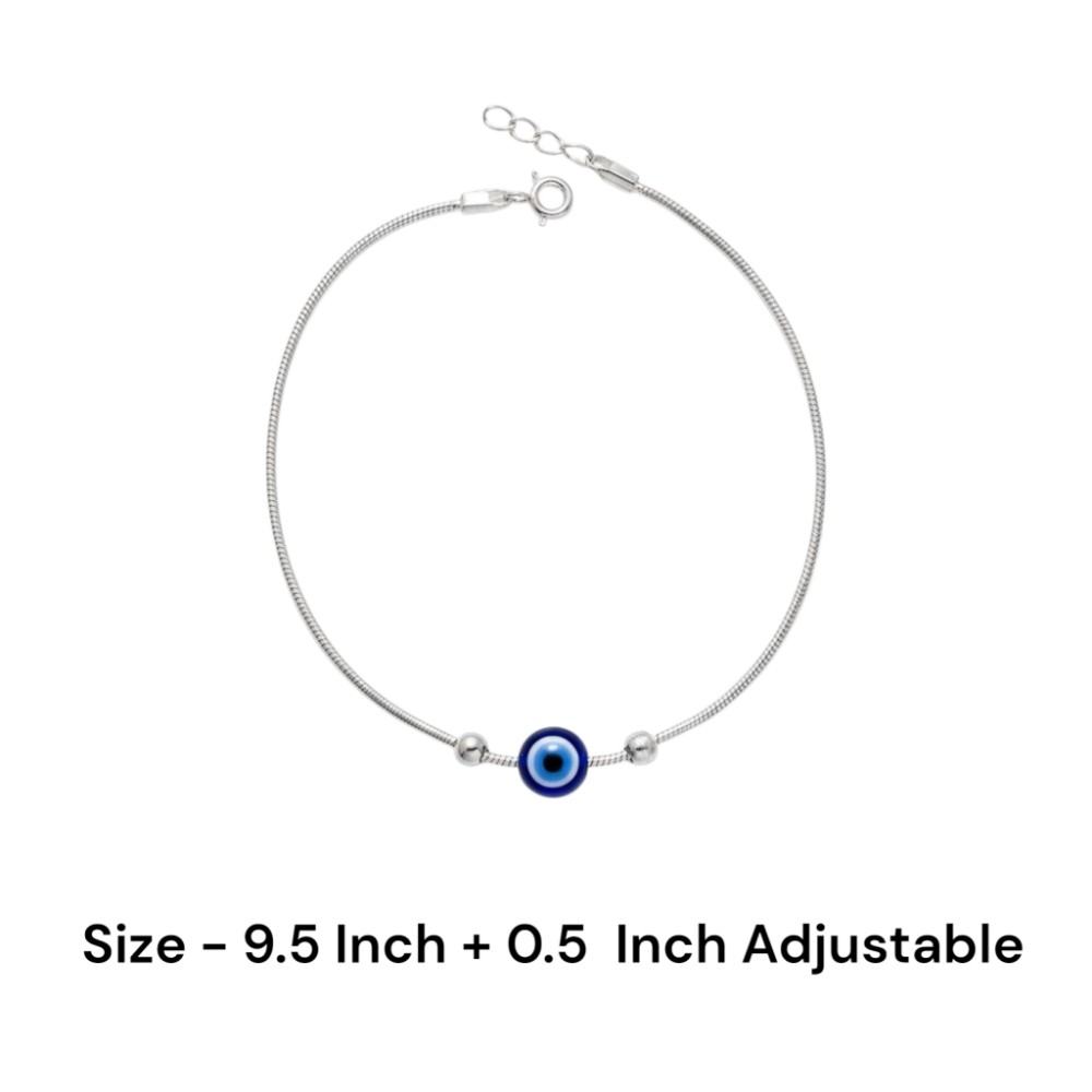 ANKT018 925 silver evil eye anklet Size