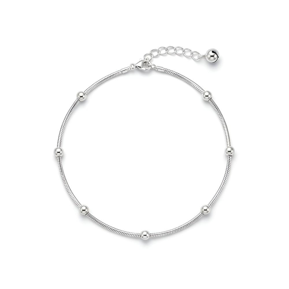 ANKT025 925 Silver Bead Anklet