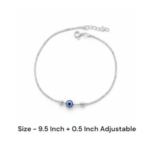 925 Silver Evil Eye Anklet Size details