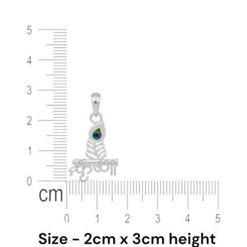 Silver Krishna Morpankh Pendant Size details