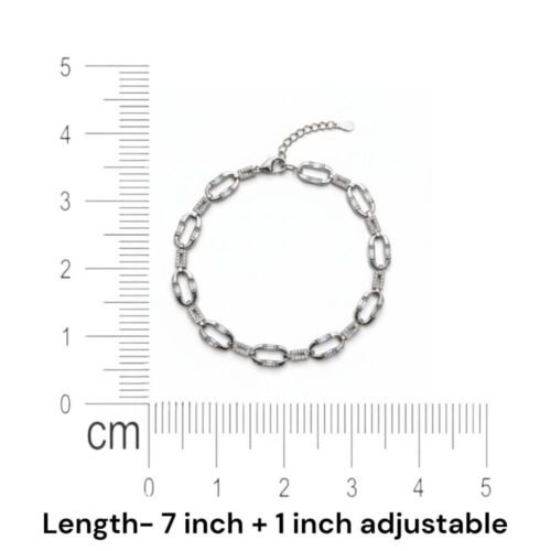 Oval Link Silver Bracelet for Women size