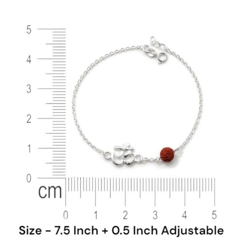 925 Silver Om Rudraksha Bracelet size details