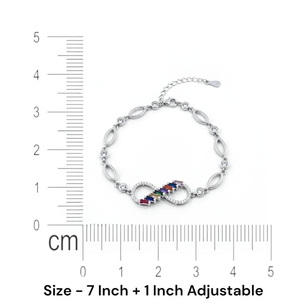 LTBR179 925 Silver Infinity Bracelet Size Details