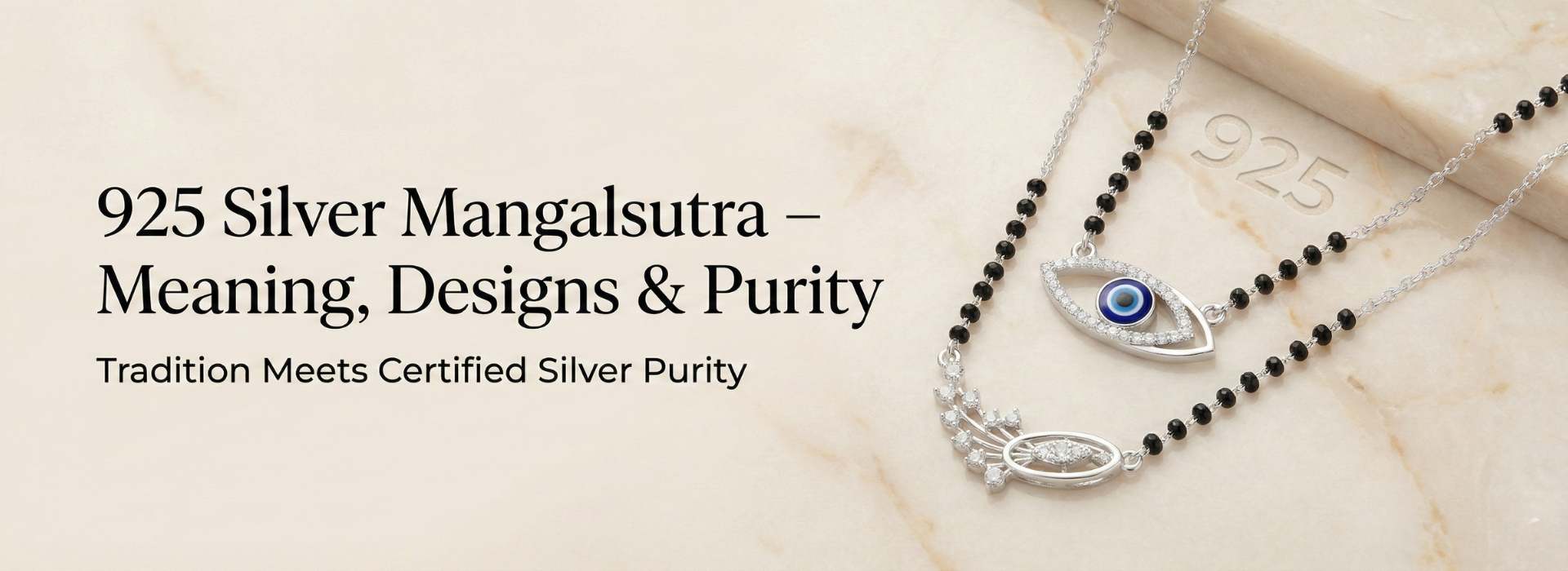 925 silver mangalsutra showing traditional design, silver purity and symbolic meaning